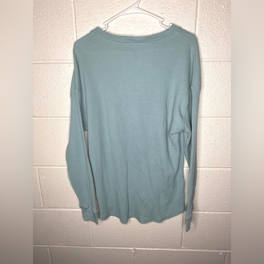 < “Seven7” Light Blue Waffle Knit Long Sleeve > - Picture 3 of 3